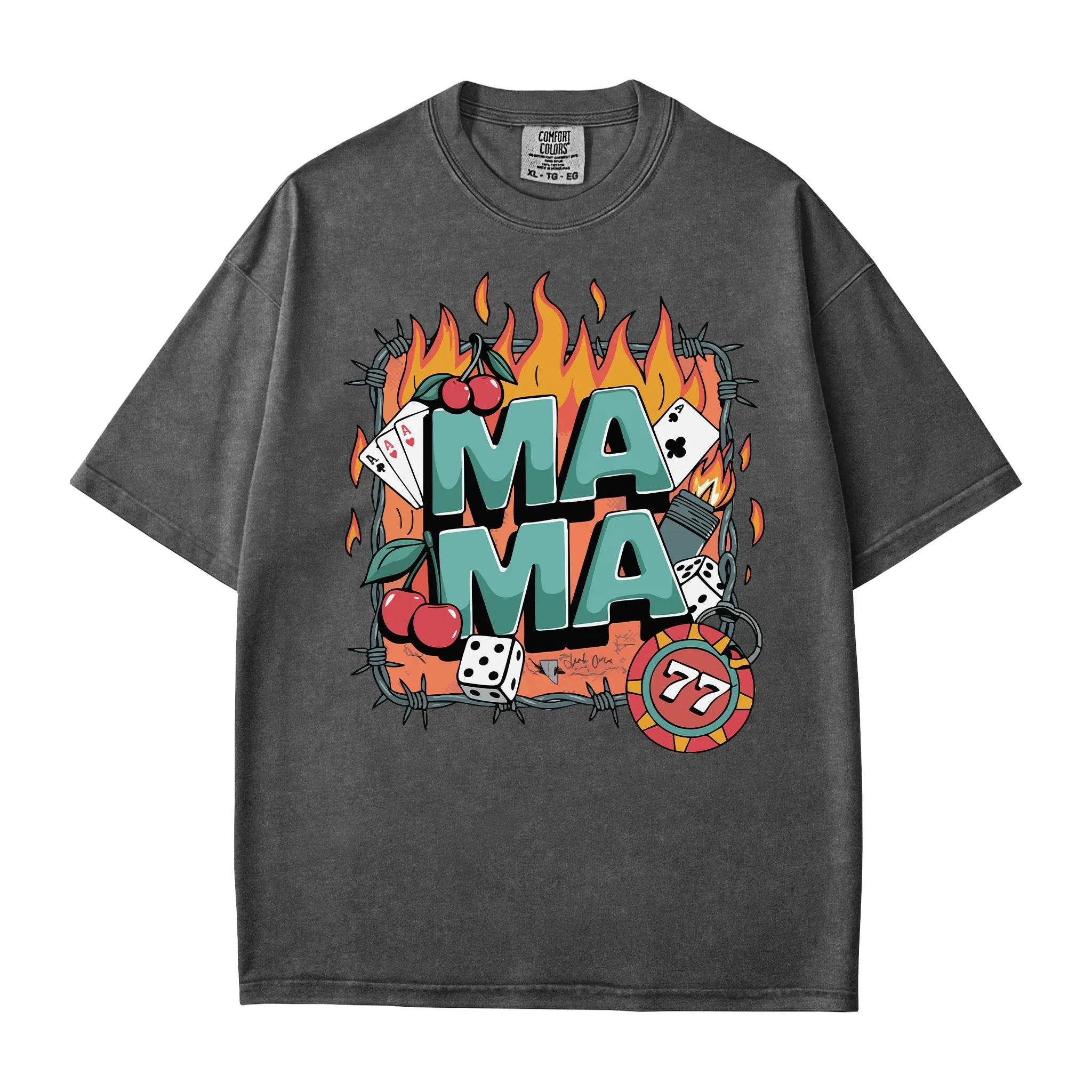 Mama T-Shirt – Vintage Wild Fire Comfort Colors Tee for Cool Moms - Woven Mama