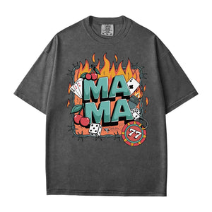 Mama T-Shirt – Vintage Wild Fire Comfort Colors Tee for Cool Moms - Woven Mama