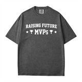 Raising Future MVPs T-Shirt – Sports Mom Tee in Bella+Canvas & Comfort Colors - Woven Mama
