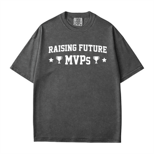 Raising Future MVPs T-Shirt – Sports Mom Tee in Bella+Canvas & Comfort Colors - Woven Mama