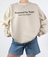 Powered by Naps (When They Happen) Shirt – Funny Momlife Tee or Sweatshirt - Woven Mama