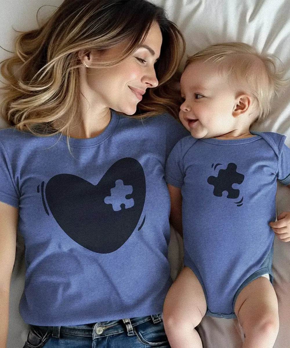 Puzzle Heart Mama Baby Matching Set - Woven Mama