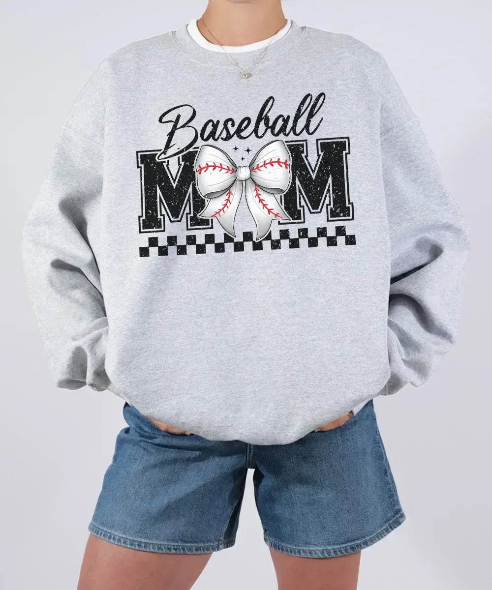 Retro Baseball Mom T-Shirt or Sweatshirt – Vintage Style Mom Game Day Outfit - Woven Mama