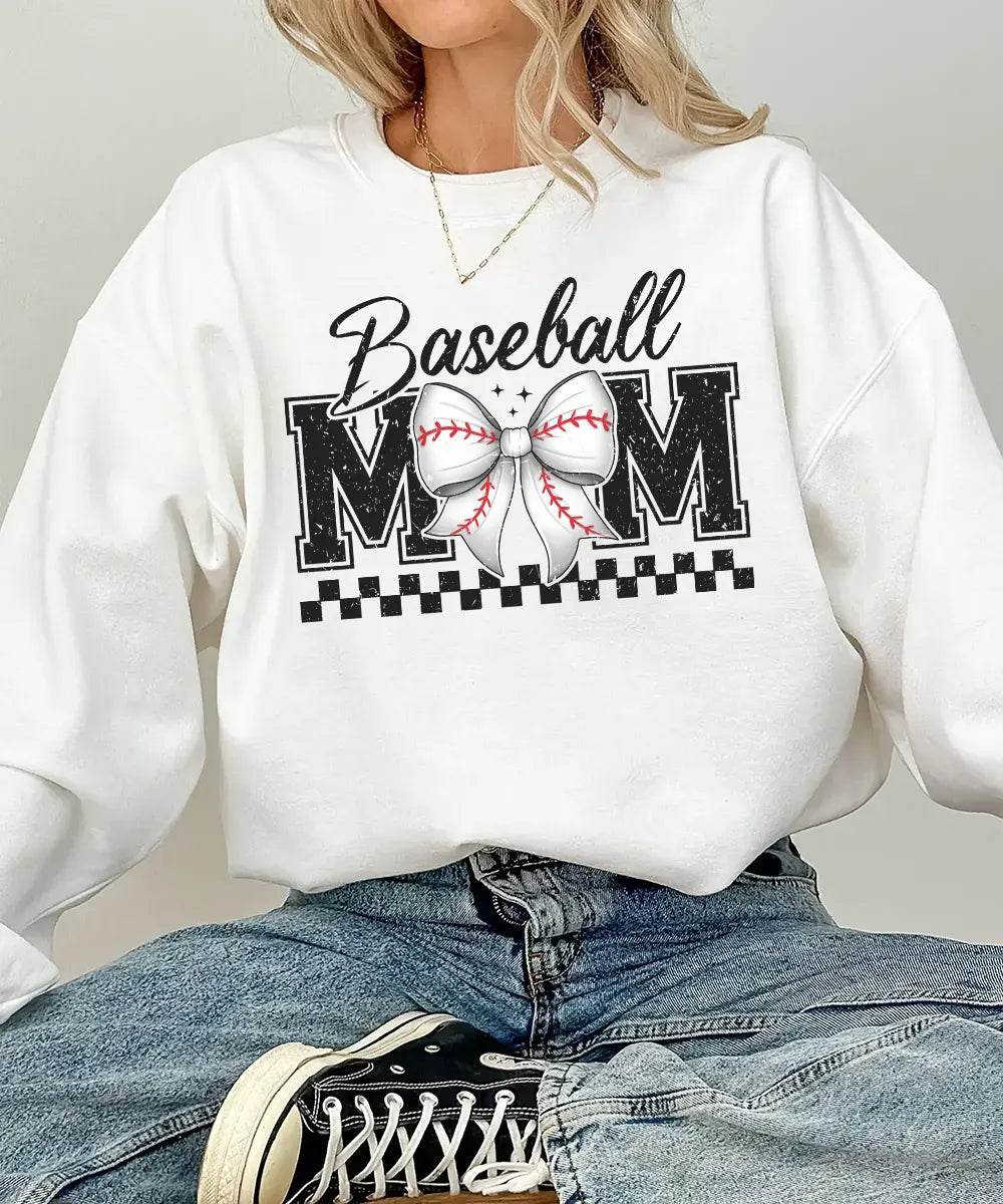 Retro Baseball Mom T-Shirt or Sweatshirt – Vintage Style Mom Game Day Outfit - Woven Mama