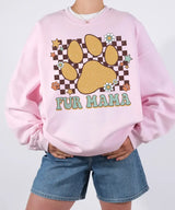 Retro Floral Fur Mama Shirt – Dog Mom Comfort Colors® Tee or Sweatshirt