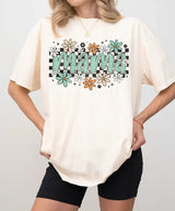 Retro Floral Mama Shirt – Vintage Floral Mom Comfort Colors® Tee or Crewneck Sweatshirt - Woven Mama