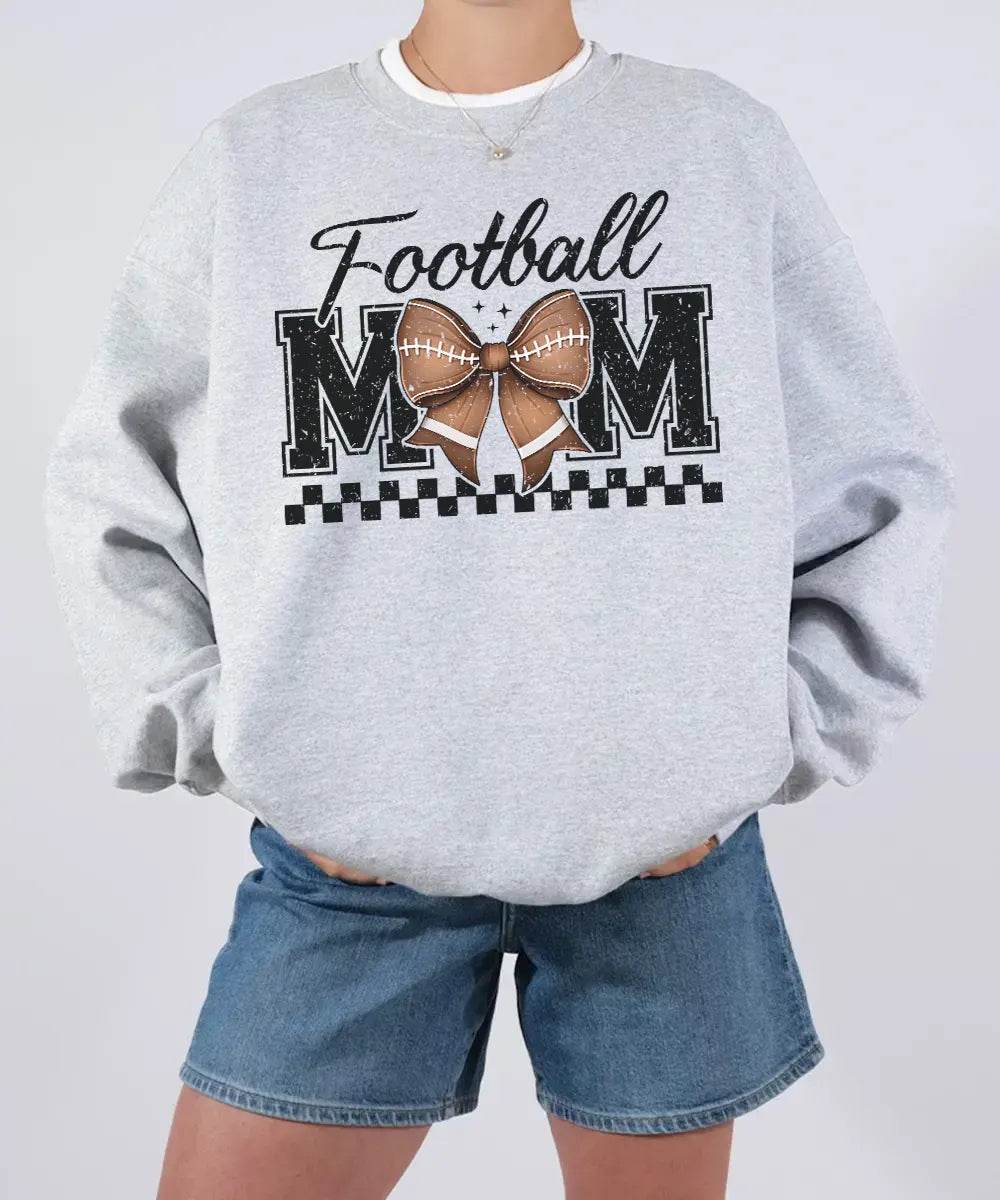 Retro Football Mom Coquette Shirt – Cute Game Day Tee or Sweatshirt - Woven Mama