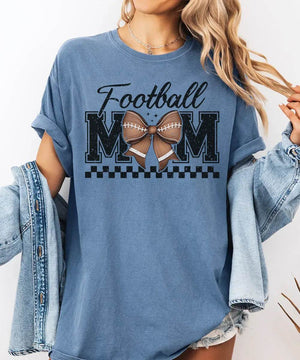 Retro Football Mom Coquette Shirt – Cute Game Day Tee or Sweatshirt - Woven Mama