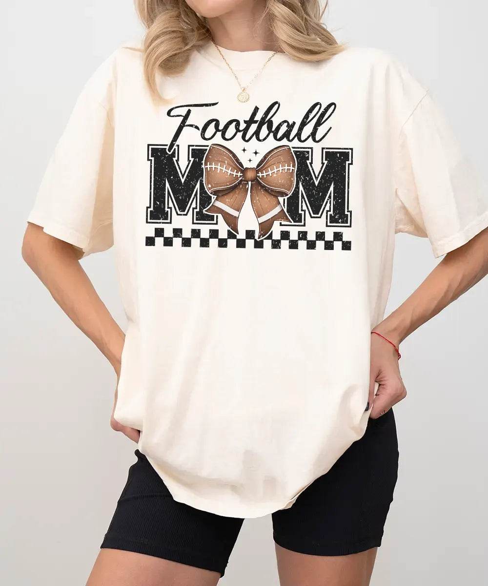 Retro Football Mom Coquette Shirt – Cute Game Day Tee or Sweatshirt - Woven Mama