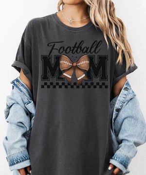 Retro Football Mom Coquette Shirt – Cute Game Day Tee or Sweatshirt - Woven Mama