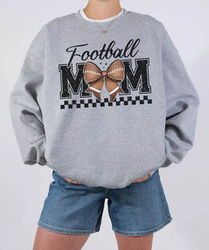 Retro Football Mom Coquette Shirt – Cute Game Day Tee or Sweatshirt - Woven Mama