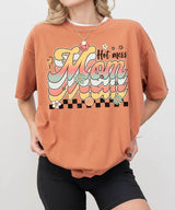 Retro Hot Mess Mom Shirt – Vintage Style Funny Mom Comfort Colors® Tee / Sweatshirt - Woven Mama