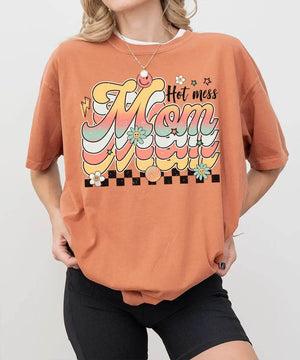 Retro Hot Mess Mom Shirt – Vintage Style Funny Mom Comfort Colors® Tee / Sweatshirt - Woven Mama