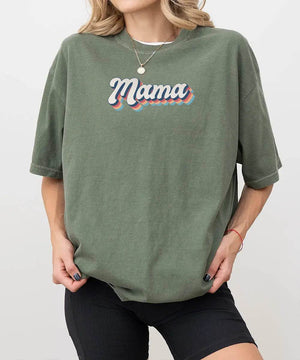 Retro Mama T-Shirt | Vintage Mom Comfort Colors® Tee | Cozy Sweatshirt for Moms - Woven Mama
