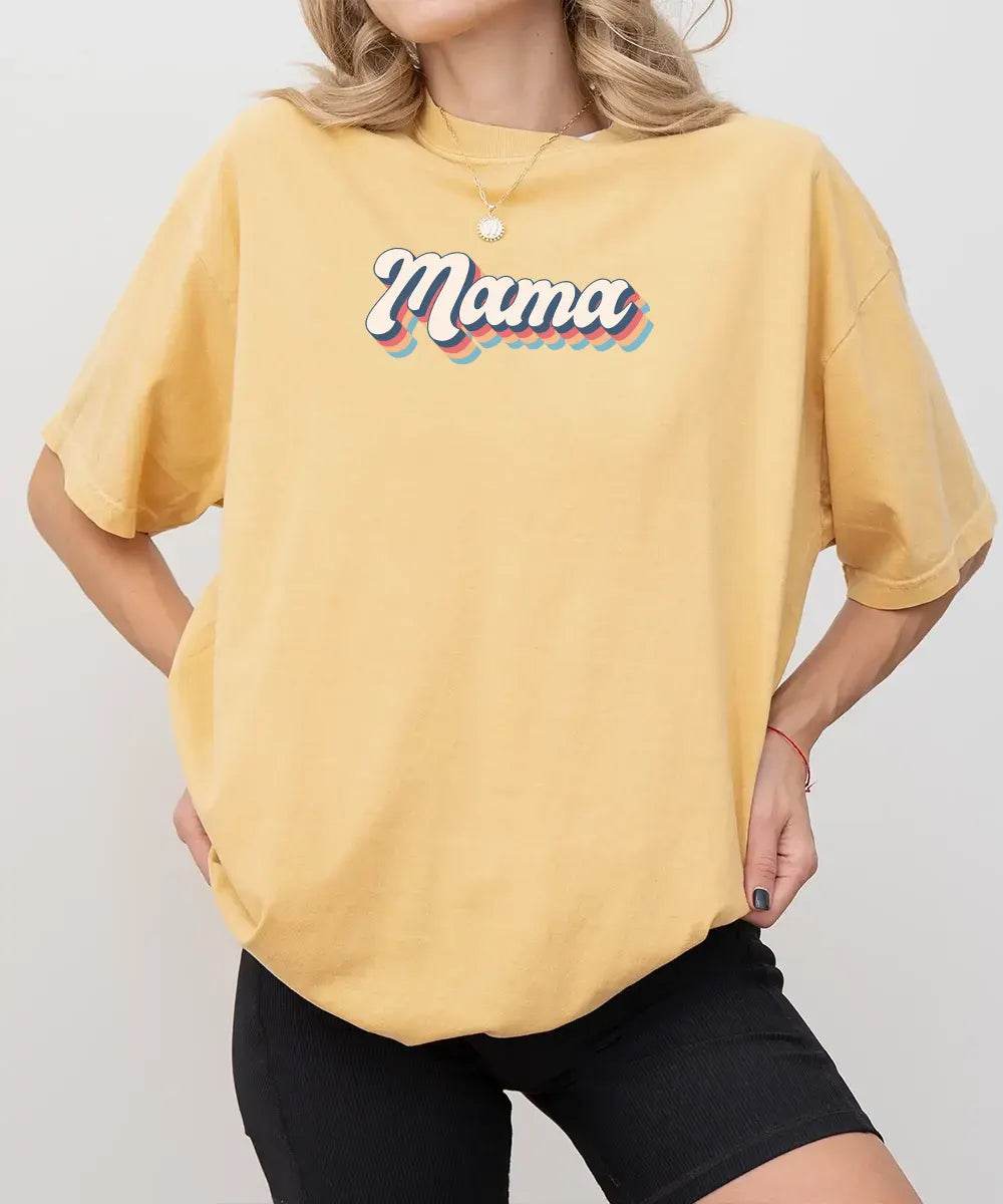 Retro Mama T-Shirt | Vintage Mom Comfort Colors® Tee | Cozy Sweatshirt for Moms - Woven Mama