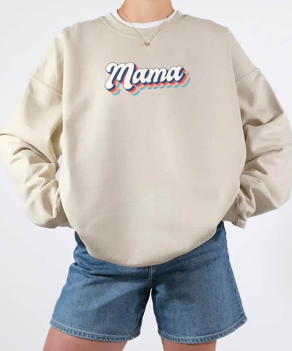 Retro Mama T-Shirt | Vintage Mom Comfort Colors® Tee | Cozy Sweatshirt for Moms - Woven Mama