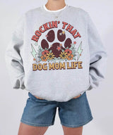 Rockin’ That Dog Mom Life Shirt – Retro Paw Comfort Colors® Tee or Sweatshirt - Woven Mama