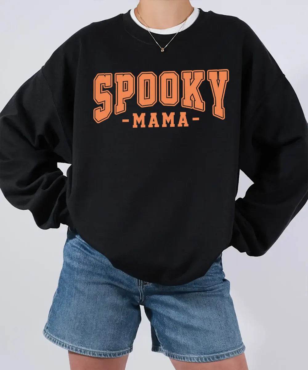 Spooky Mama Comfort Colors® T-Shirt or Crewneck Sweatshirt – Halloween Mom Shirt - Woven Mama