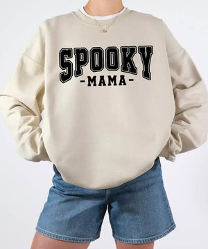 Spooky Mama Comfort Colors® T-Shirt or Crewneck Sweatshirt – Halloween Mom Shirt - Woven Mama