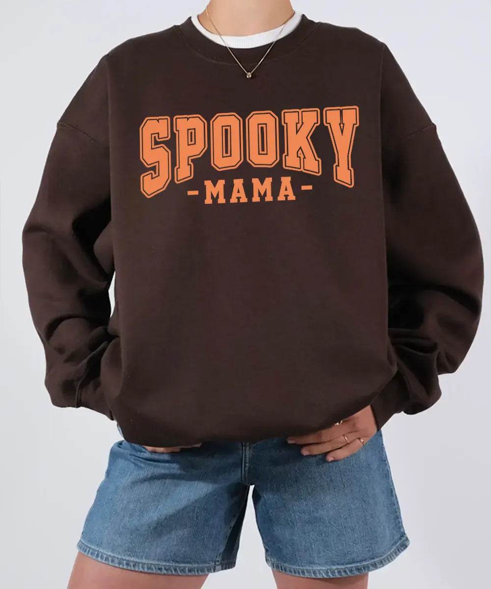Spooky Mama Comfort Colors® T-Shirt or Crewneck Sweatshirt – Halloween Mom Shirt - Woven Mama