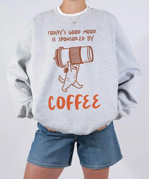 Today’s Good Mood Is Sponsored by Coffee T-Shirt | Cozy Coffee Lover Tee for Moms - Woven Mama