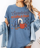 Surviving on Coffee & Chaos Retro Comfort Colors® Shirt – Funny Mom Tee or Sweatshirt - Woven Mama