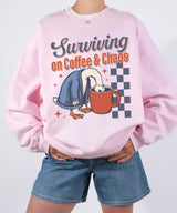 Surviving on Coffee & Chaos Retro Comfort Colors® Shirt – Funny Mom Tee or Sweatshirt
