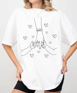 Mama Comfort Colors® T-Shirt – Minimalist Line Art Hands & Hearts Mom Shirt - Woven Mama