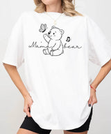 Mama Bear Comfort Colors® T-Shirt – Minimalist Line Art Bear with Butterflies Mom Shirt - Woven Mama