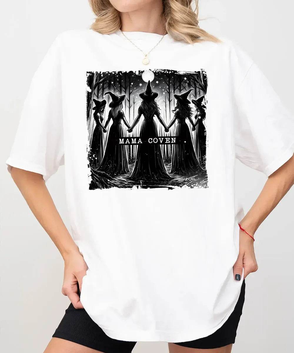 Mama Coven Halloween Comfort Colors T-Shirt or Crewneck Sweatshirt – Witchy Mom Shirt - Woven Mama