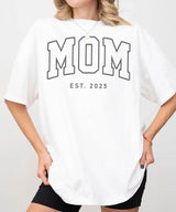 Custom MOM Comfort Colors® T-Shirt – Personalized Year “Est.” Tee - Woven Mama