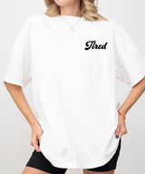 Tired Comfort Colors® T-Shirt – Minimalist Pocket Print Mom Shirt - Woven Mama