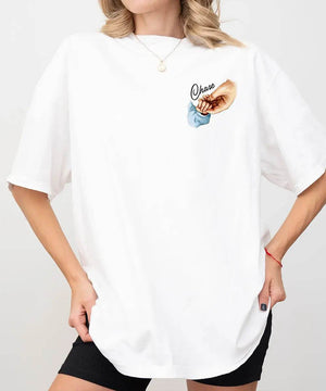 Custom Baby Name Mama Comfort Colors® T-Shirt – Personalized Mom & Baby Hand Holding Pocket Print Shirt - Woven Mama