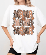 MAMA Comfort Colors® T-Shirt – Retro Leopard & Polka Dot Floral Mom Shirt - Woven Mama