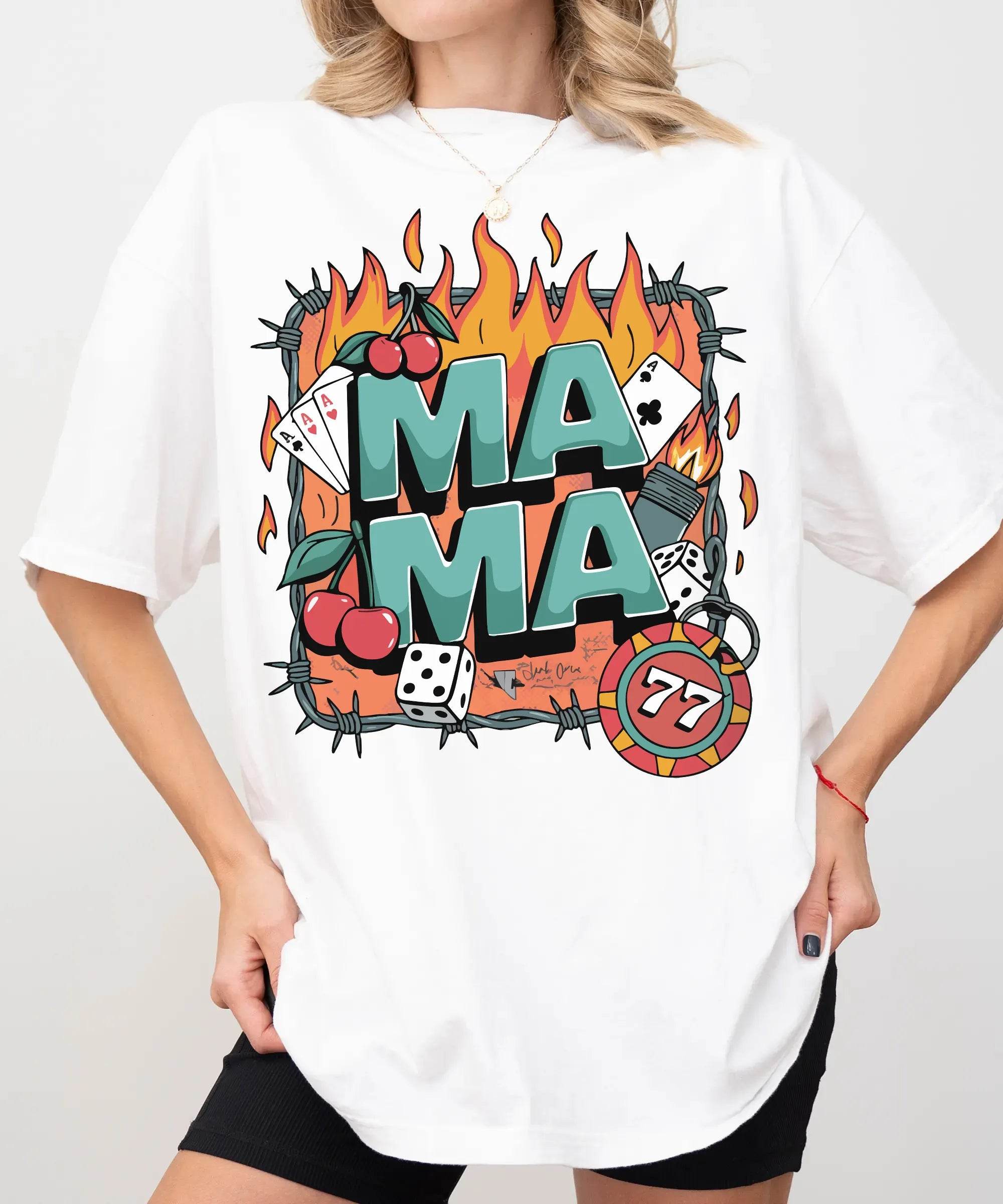 Mama T-Shirt – Vintage Wild Fire Comfort Colors Tee for Cool Moms - Woven Mama