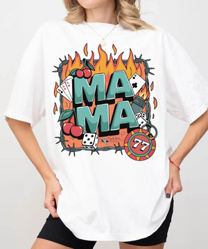 Mama T-Shirt – Vintage Wild Fire Comfort Colors Tee for Cool Moms - Woven Mama