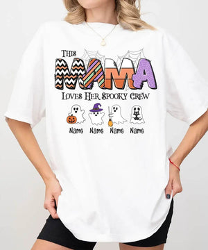 Custom Halloween Mama Comfort Colors T-Shirt or Crewneck Sweatshirt – This Mama Loves Her Spooky Crew - Woven Mama