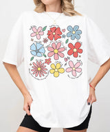 Floral Mom Life T-Shirt – Comfort Colors Tee with Cute Colorful Flower Design & Motherhood Words - Woven Mama