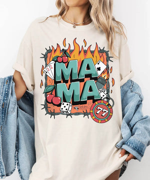 Mama T-Shirt – Vintage Wild Fire Comfort Colors Tee for Cool Moms - Woven Mama