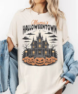Mama’s Halloweentown Comfort Colors T-Shirt or Crewneck Sweatshirt – Haunted House Pumpkin Halloween Mom Shirt - Woven Mama