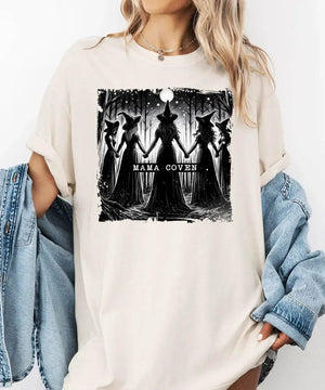 Mama Coven Halloween Comfort Colors T-Shirt or Crewneck Sweatshirt – Witchy Mom Shirt - Woven Mama
