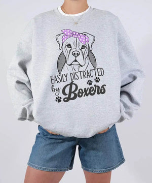 Easily Distracted by Boxers Shirt – Funny Dog Mom Comfort Colors® Tee or Sweatshirt - Woven Mama