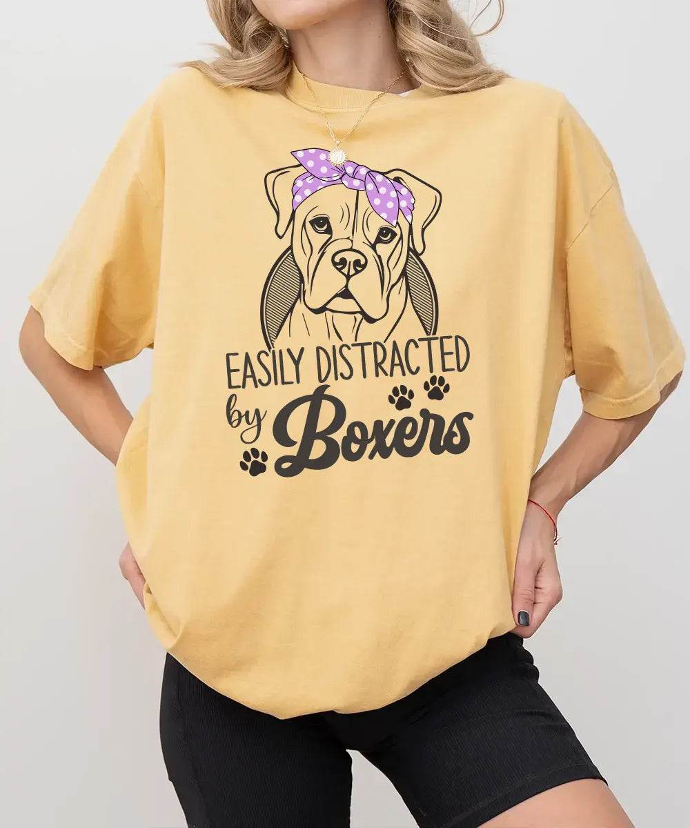 Easily Distracted by Boxers Shirt – Funny Dog Mom Comfort Colors® Tee or Sweatshirt - Woven Mama