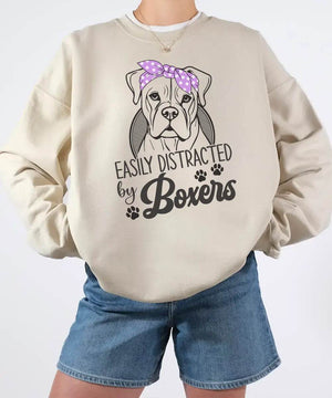 Easily Distracted by Boxers Shirt – Funny Dog Mom Comfort Colors® Tee or Sweatshirt - Woven Mama