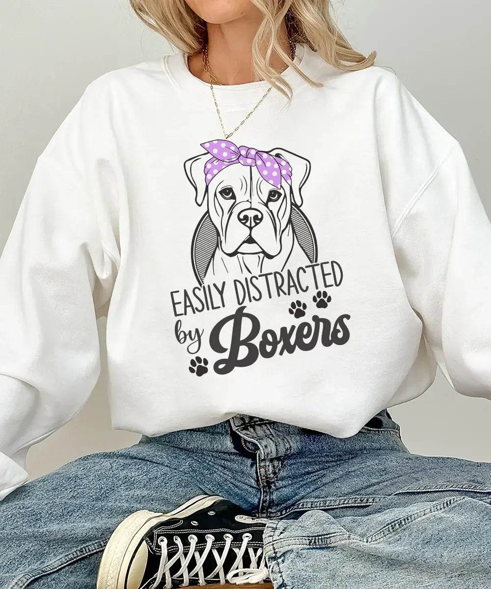 Easily Distracted by Boxers Shirt – Funny Dog Mom Comfort Colors® Tee or Sweatshirt - Woven Mama