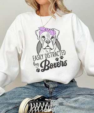 Easily Distracted by Boxers Shirt – Funny Dog Mom Comfort Colors® Tee or Sweatshirt - Woven Mama