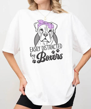 Easily Distracted by Boxers Shirt – Funny Dog Mom Comfort Colors® Tee or Sweatshirt - Woven Mama