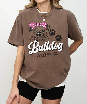 Bulldog Mama Shirt – Cute Dog Mom Comfort Colors® Tee or Sweatshirt - Woven Mama