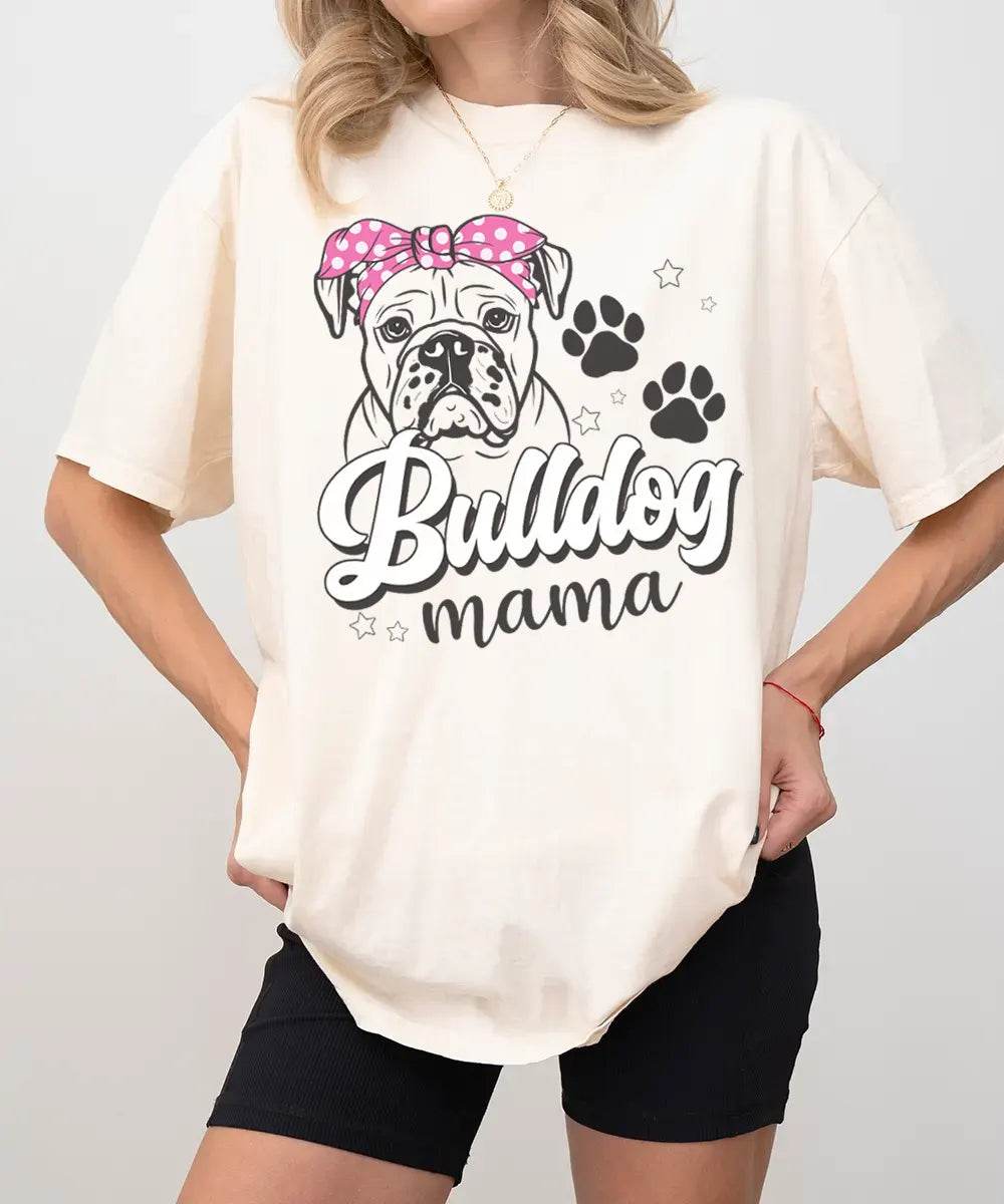 Bulldog Mama Shirt – Cute Dog Mom Comfort Colors® Tee or Sweatshirt - Woven Mama