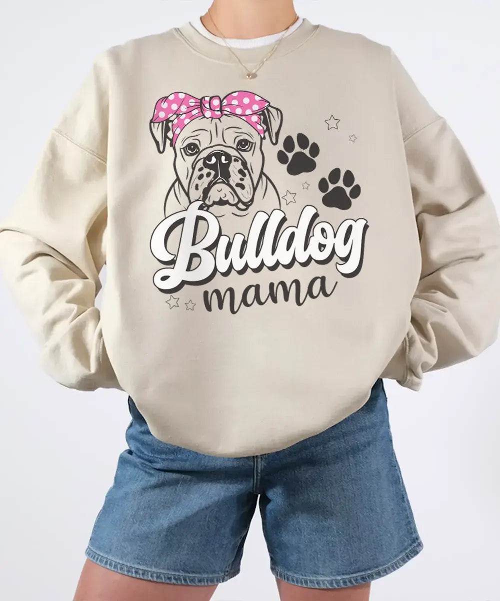 Bulldog Mama Shirt – Cute Dog Mom Comfort Colors® Tee or Sweatshirt - Woven Mama